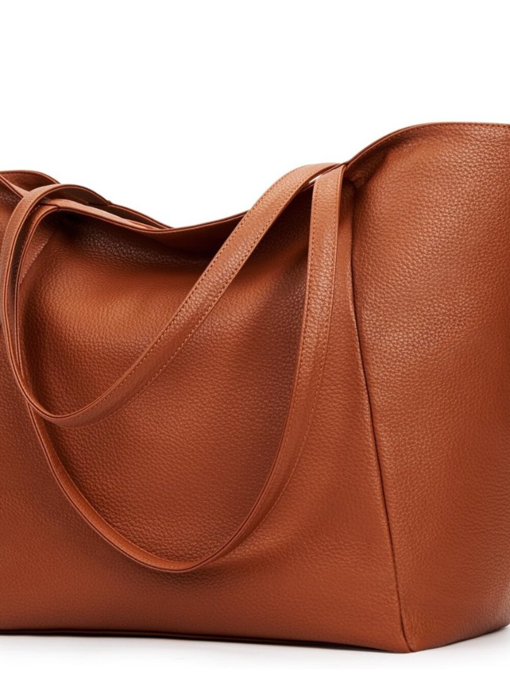 Large Tote Bag Vegan Leather 16L Casual Zipper Work Weekender